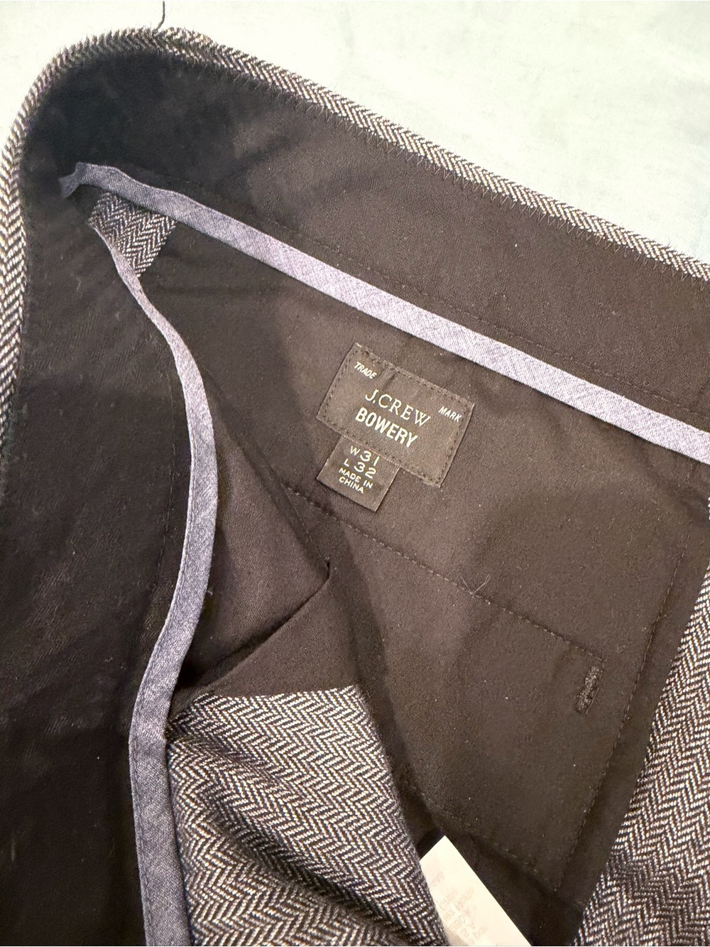 J.Crew Bowery Herringbone Trousers (31x32)
